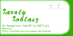 karoly koblasz business card